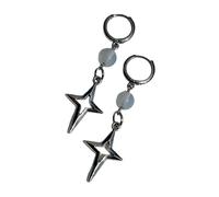1 Pair Comfortable Studs Earrings Stainless Steel Ear Pendant Featuring Opal Accent Gothic Accessory for Event Pendant Earrings