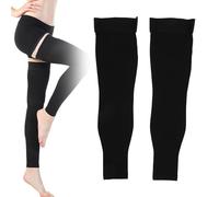 1 Pair Compression Socks for Legs, 23?32 mmHg Compression Full Leg Sleeve High Footless Compression Stockings for Varicose Veins Treatment (Black - M)
