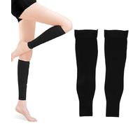 1 Pair Compression Stockings for Men and Women, 23-32 mmHg Support Open Toe Thigh Length Hose Sleeve High Compression Socks for Varicose Veins Treatment (Black - M)