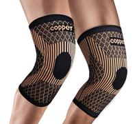 (1 Pair) Copper Knee Brace for Women & Men- Copper Knee Braces for Knee Pain and Support - Copper Ions Fiber Compression Knee Sleeve Grade for Running, Meniscus Tear, ACL, Joint Pain Relief