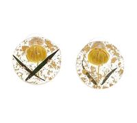 1 Pair Creative Dried Flowers Earrings Vintage Ear Decor with Foil Unique Clip Ear Hook Jewelry for Women for Special Occasions