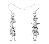 1 Pair Creative Moons Star Carved Pendant Earrings for Women Accessories Suitable for Birthday Holidays Versatile Jewelry