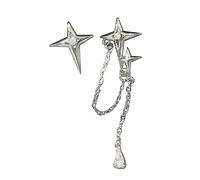 1 Pair Crystal Diamonds Four-pointed Star Earrings Crossed Star Earrings Women Handmade Lightweight Fashion Ear Jewelry