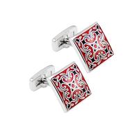 1 Pair Cufflinks Square Pattern Cuff Links Men's Business Enamel Jewelry Garment Accessories