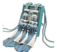 1 Pair Curtain Tiebacks Holdbacks Clip Binding Rope Tie Backs Handmade Tassel Tiebacks Home Window Decorative (Blue2)