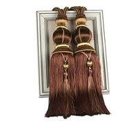 1 Pair Curtain Tiebacks Holdbacks Clip Binding Rope Tie Backs Handmade Tassel Tiebacks Home Window Decorative (Coffee)