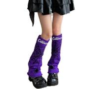 1 Pair Custom Leg Warmers with Text, Gothic Spider & Punk Skull Design, Y2K 80s Thigh High Socks for Women Girls Ladies Fashion Ankle Warmers for Dance, Yoga, Rave, Halloween Outfits