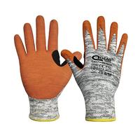 1 Pair Cut Level 5,HPPE/Glass Fiber Knitted Liner, Palm Sandy Foam Breathable Nitrile Rubber Coated Work Safety Gloves, Anti-slip, Abrasion, Thumb Crotch Reinforced,ISO13997 Cut Level D,(Medium) …