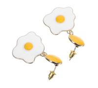 1 Pair Cute Poached Egg Earrings Funny Fried Egg Ear Jewelry for Women Lightweight Dangle Design for Parties Travel Unique Novelty Accessories