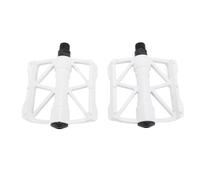1 Pair Cycling Pedals Double Side Non Slip Pins Aluminum Alloy Hollow Foot Pedal for Mountain Road Riding (White)