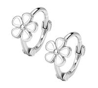 1 Pair Daisy Earrings,Cute Small Hoop Earrings for Women,Daisy Huggie Earring for Girls,Small Flower Earring for Women,Ladies (Plated Silver)