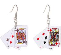 1 Pair Dangle Earrings Playing Cards Shape All Match Women All Match Lightweight Cute Hook Earrings for Daily WearNice and Deft