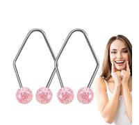 1 Pair Dimple Makers, Portable Face Muscle Trainer, Natural Dimples Devices, Stainless Steel Rustproof Smile Exercisers, Facial Beauty Training Tool For Women And Men (Pink)
