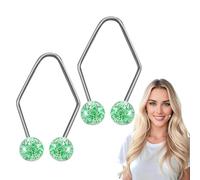 1 Pair Dimple Makers, Portable Face Muscle Trainer, Natural Dimples Devices, Stainless Steel Rustproof Smile Exercisers, Facial Beauty Training Tool For Women And Men (Green)