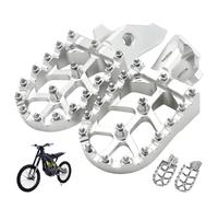 1 Pair Dirt Bike Pegs, Sturdy Aluminum Alloy Motorcycle Foot Pegs Dirt Bike CNC Footpegs Foot Pedals Rests, Silver