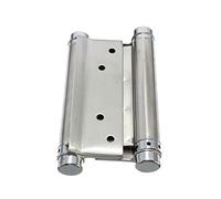 1 Pair Door Swing Self Closing Double Action Spring Hinge Silver, 4inch / 100mm