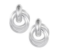 1 Pair Double Hoop Earrings For Women - Geometric Drop Dangle Earrings - Minimalist Hoop Earrings - Vintage Metal French Style Statement Earrings Trendy Jewellery