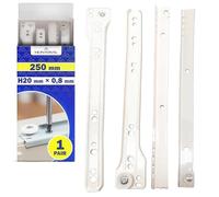 1 Pair Drawer Runners 250mm H20 mm x 0,8 mm - White Draw Runners Replacement Have a Partial Extension of 183 mm - Warranty 10 Years - MONTERAL