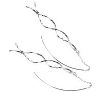 1 Pair Drop Earrings for Women Double Large Hoop Earrings for Women Trendy Earrings Piercing Tassel Woman Jewelry Studs Threader Through Chain Pendant Plating
