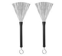 1 Pair Drum Brushes Retractable Wire Brushes with Rubber Handles Brush Drum Sticks Percussion Accessories for Cajon Jazz Acoustic Rock