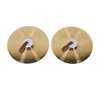 1 Pair Drum Cymbal 14 Inch Alloy Cymbals Hand Percussion Cymbals with Finger Leather Straps for Drum Beginners and Professionals