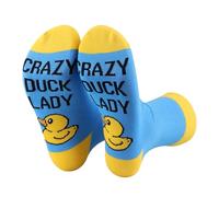 1 Pair Duck Mom Socks Crazy Duck Lady Socks Farm Animal Merch Duck Owner Gift Duck Lover Gift (Crazy Duck Lady Socks)