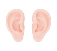 1 Pair Ears Model, Soft Silicone Fake Piercings Ear Model, Artificial Ears, Imitation Real Ear Mold Flexible, For Piercing Jewelry Earring Display Taking Practice (Light Skin Color)