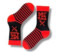 1 Pair Eat The Rich Punk Anarchist Novelty Socks for Men and Women Size 6-11 Jean Jacques Rousseau Quote French Revolution