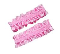 1 Pair Elastic Garters for Bride, Ruffle Garter Bride Accessories, Satin Garter as Wedding Gift, Engagement, Party, Wedding Decoration, Bridal Shower, 4 x 12 cm, Pink