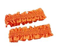1 Pair Elastic Garters for Bride, Ruffle Garter Bride Accessories, Satin Garter as Wedding Gift, Engagement, Party, Wedding Decoration, Bridal Shower, 4 x 12 cm, Orange