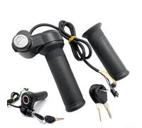 1 Pair Electric Bike Throttle Handles with Wire Speed Controller and Key, Smooth Rotation Non-Slip Rubber Grips, Suitable for Motorcycle, Scooter