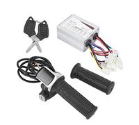 1 Pair Electric Bikes Throttle Grips with Keys and Brushed Motor Controller, Electric Scooter Throttle Handlebar with 9 Lights for Motorbike Motorcycle