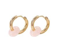1 Pair Elegant Natural Stone Beads Earrings Stainless Steel Ear Hooks Multicoloured Women Men Married Couples Jewellery Gift Stainless Steel Hooks, one size, As described