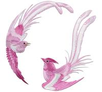1 Pair Embroidered Phoenix Birds Applique Iron On/sew on Patches for Clothes Bag Diy Craft Wedding Home Decoration
