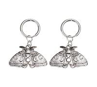 1 Pair European Exaggerated Metal Symmetric Earrings Fashion Novel Cute Moth Moon Pendant Female Goth Punk Set