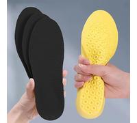 1 Pair EVA Elastic Shoes Insole Women Men Sports Shock Absorption Breathable Shoe Pad Light Weight Soft Cushion, Black Yellow, EU 41-42