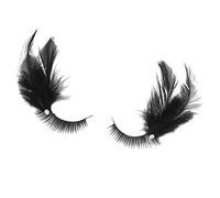 1 Pair False Eyelashes Natural Black Feather Lashes Cosplay Makeup Eyelashes for Halloween Party Costume Accessories