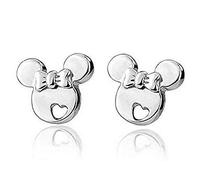 1 Pair Fashion Sterling Silver Stud Earrings Student Princess Mickey Mouse Girl Hypoallergenic Kids Cartoon Children Earrings