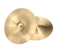 1 Pair Finger Cymbals with Wooden Handle 3 5-inch Copper Hand Cymbal for Belly Dance Music Instrument Adults Kids