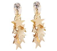 1 Pair Five-pointed Star Earrings on Clip Jewelry Locket Of The Lid Non Piercing Ear Metal (alloy) Golden