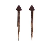 1 Pair Five-Pointed Star Retro Tassel Earrings Long Earrings S925 Silver Needle Earrings Women'S Two Styles Are Available, Copper, No Gemstone
