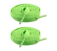 1 Pair Flat Sneaker Shoelaces 8 mm Wide Universal Fit Dyed Shoes Shoelaces for Trainers and Board Shoes Boot Strings Interchangeable, Fluorescent green, One Size