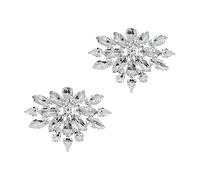 1 Pair Flower Shoe Clips Bridal Metal Crystal Banquet,Type A | Cloth and metal 2 pieces 6x4cm detachable clip fits flat shoes boots sandals high heels dress hat headwear