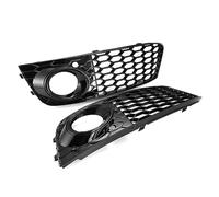 1 Pair Fog Light Grilles Car Front Bumpe Grill Mesh Honeycomb Grille Cover A4 B8 2009-2012(Glossy Black)