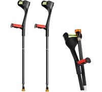 1 Pair Folding Forearm Crutches (Closed Cuff), Height Adjustable Walking Crutches, Adults Orthopaedic Crutches, Ergonomic Crutches PURIAYA