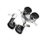 1 Pair For A6 A7 Up To S6 S7 2016-2018 Car Exhaust Pipe Muffler Tip Tailpipe Exhaust System 4 Out Stainless Steel Car Exhaust Muffler Pipe(Black)