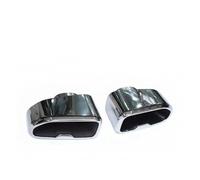 1 Pair For BMW For X3 X4 G01 G02 G08 2018-2021 Exhaust Pipe Upgrade Square Tip Nozzle Stainless Steel Muffler Exhaust Head Car Exhaust Tip(SiIver)