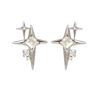 1 Pair Four-Pointed Star Earrings Female Minority Design 2023 Trend Novel Star Earrings Simple Jewelry Gift Crossed For Women