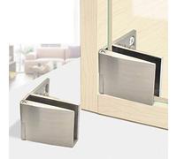1 Pair/Frameless Glass Door Hinge Wine Cabinet Display Cabinet Embedded Side Mounted Brushed Nickel
