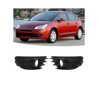 1 Pair Front Bumper Fog Light Grille Black Fog Lamp Cover Trim Replacement for Citroen C4 2004 2005 2006 2007 2008